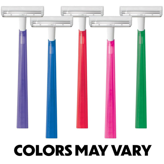 Silky Touch Women'S Disposable 2-Blade Razors, Travel Covers, College Dorm Room Essentials and First Apartment Must-Have, 40-Pack - FOUNDERS INC