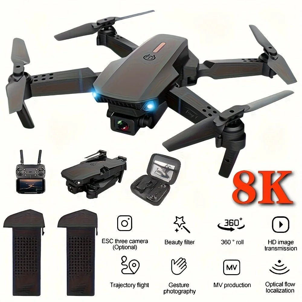 The 2026 Upgraded E88PRO MAX Foldable Drone Features Dual Cameras, Extra Batteries, an 8K Screen for Remote Control, and One-click Return-to-home Functionality. Suitable for Beginners, It's an Ideal Independence Day or Holida - NEXASHOP