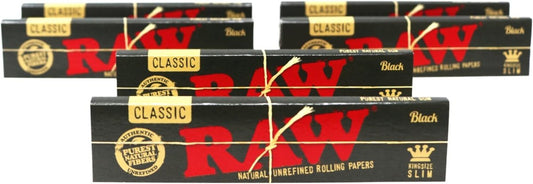 Classic Black King Size Slim Natural Unrefined Ultra Thin 110Mm Rolling Papers (6 Packs) - NEXASHOP
