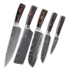 Damascus Style Kitchen Knife Set - FOUNDERS INC