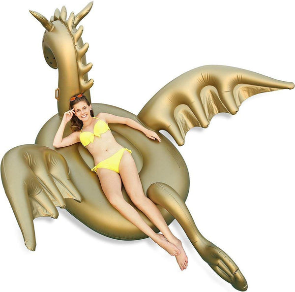 Giant Inflatable 103" Golden Dragon Pool Float - Luxy Float - FOUNDERS INC