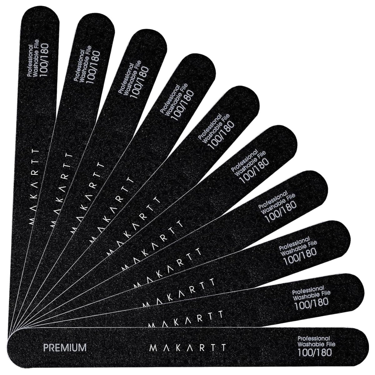 Nail File - 100/180 Grit Emery Boards for Nails, Professional Nail Files, 10Pcs Double Sides Black Coarse Fingernail Filer for Acrylic and Extension Gel Removal Manicure Kit Salon Home Use - FOUNDERS INC