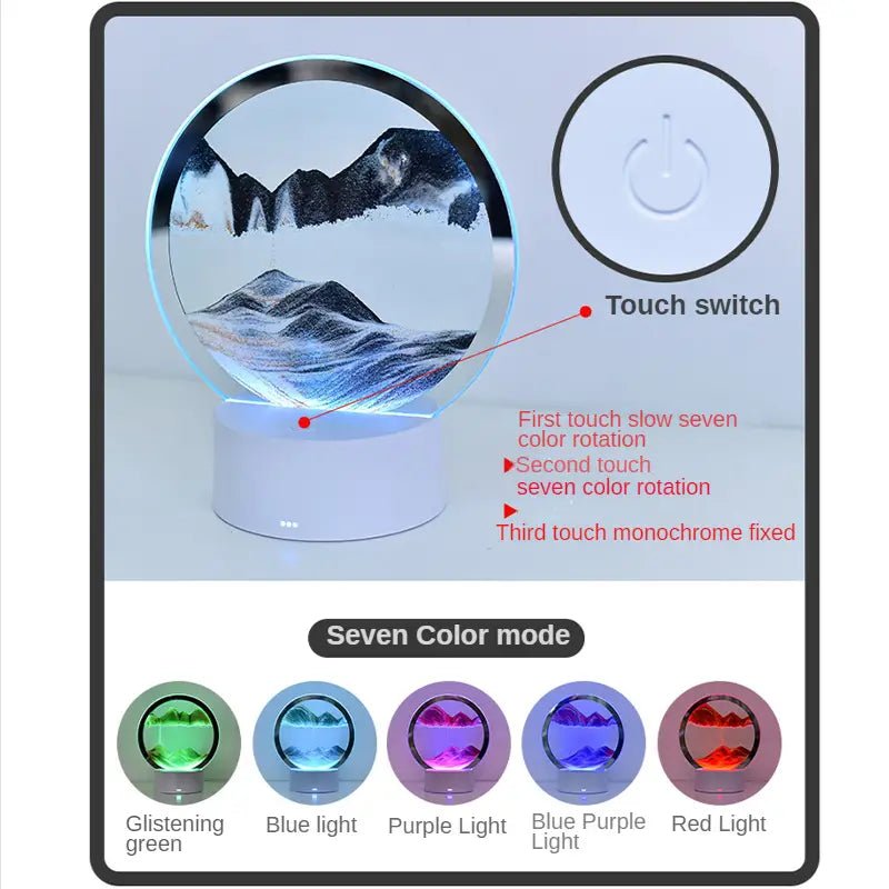 RGB LED Sandscape Table Lamp with Moving Sand Art - NEXASHOP