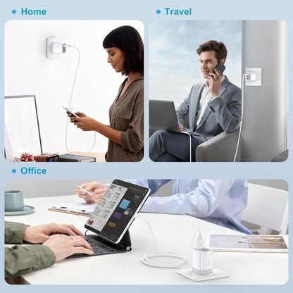 USB Wall Charger, 2Pack Wall Plug 3-Port USB Charging Station 3.1A Power Adapter Multi Port Quick Charger Block Cube for Iphone 17 16 15 14 13 12 11 Pro XS MAX 8 Ipad Samsung Galaxy S25 S24 S23 - NEXASHOP